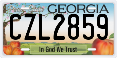 GA license plate CZL2859