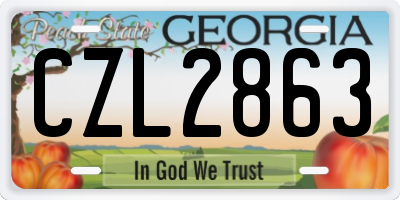 GA license plate CZL2863