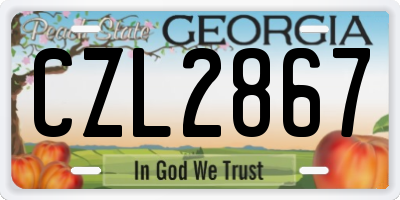 GA license plate CZL2867