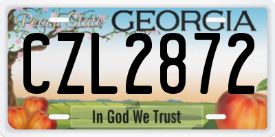 GA license plate CZL2872