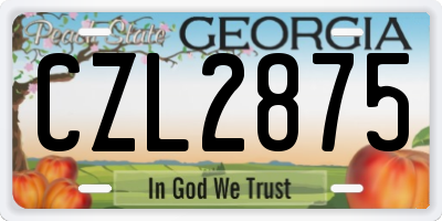 GA license plate CZL2875