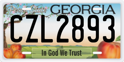 GA license plate CZL2893