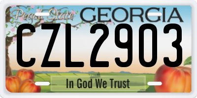 GA license plate CZL2903