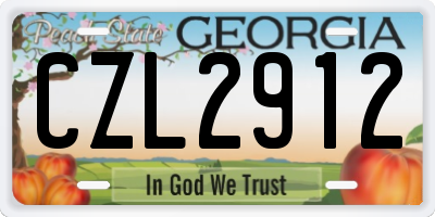 GA license plate CZL2912
