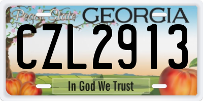 GA license plate CZL2913