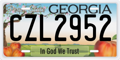GA license plate CZL2952