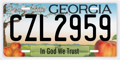 GA license plate CZL2959