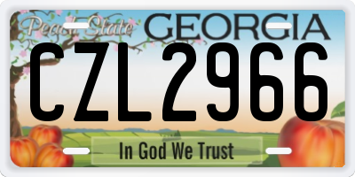 GA license plate CZL2966