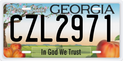 GA license plate CZL2971