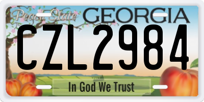 GA license plate CZL2984