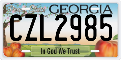GA license plate CZL2985