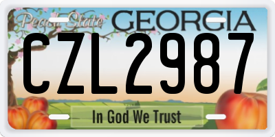 GA license plate CZL2987