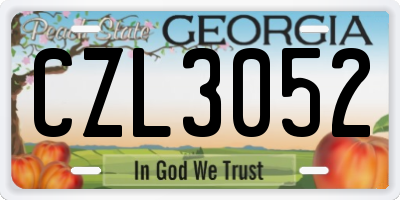 GA license plate CZL3052
