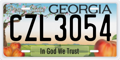 GA license plate CZL3054