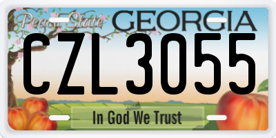 GA license plate CZL3055