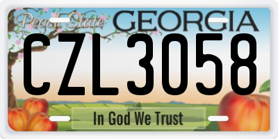 GA license plate CZL3058