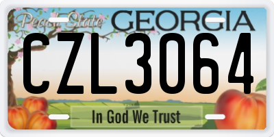 GA license plate CZL3064
