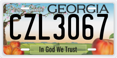 GA license plate CZL3067