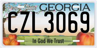 GA license plate CZL3069