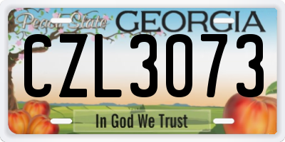 GA license plate CZL3073