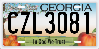 GA license plate CZL3081