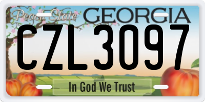 GA license plate CZL3097