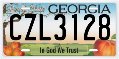 GA license plate CZL3128
