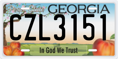 GA license plate CZL3151