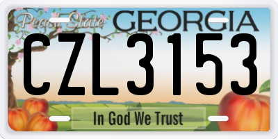 GA license plate CZL3153