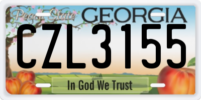 GA license plate CZL3155