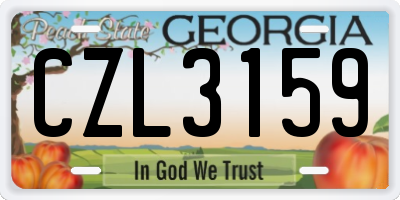 GA license plate CZL3159