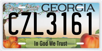 GA license plate CZL3161
