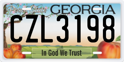 GA license plate CZL3198