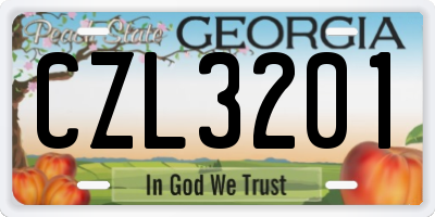 GA license plate CZL3201