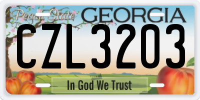 GA license plate CZL3203