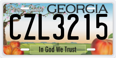 GA license plate CZL3215