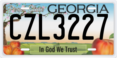 GA license plate CZL3227