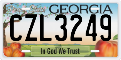 GA license plate CZL3249