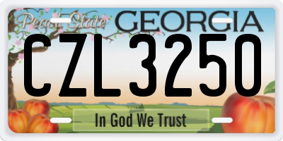 GA license plate CZL3250