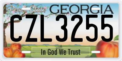 GA license plate CZL3255
