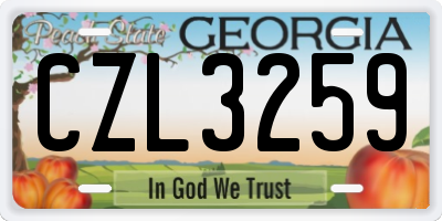 GA license plate CZL3259
