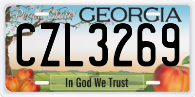 GA license plate CZL3269