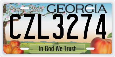 GA license plate CZL3274