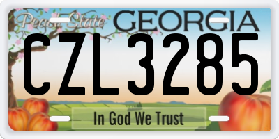 GA license plate CZL3285