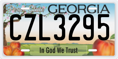 GA license plate CZL3295