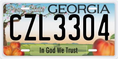 GA license plate CZL3304