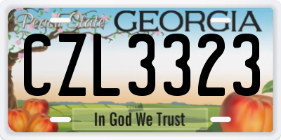 GA license plate CZL3323