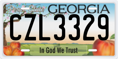 GA license plate CZL3329