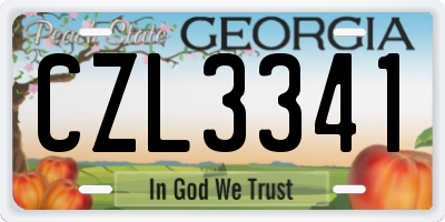 GA license plate CZL3341