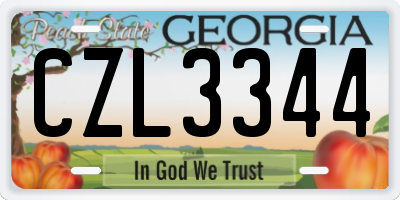GA license plate CZL3344
